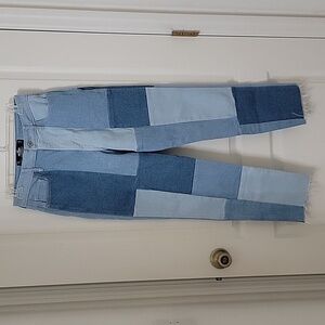 Hollister, Size 26 Ultra High Rise Mom Jeans, Patchwork, Like New Condition!